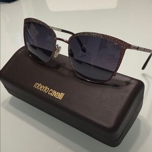 Roberto Cavalli Sunglasses - Glitter Black and Silver